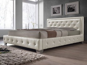 Кровать из рифленой экокожи S036 Lily- White Кондор