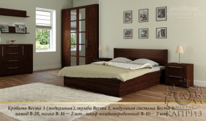 Кровать из массива дерева "Веста N1" (подиумная)