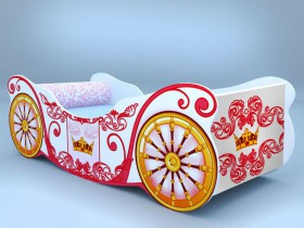 Кроватка карета "Корона" белая