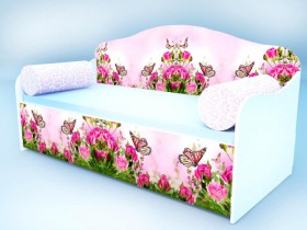 Диван-кровать бабочка в розах