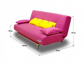 Диван «Golf Plus» (Shaggy Magenta/Shaggy Mustard)