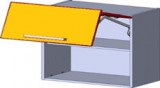 Шкаф-80. Две горизонтальная дверь, открывание гармошка "Aventos" фирмы "Blum" 20F2500.05 (вес фас. от 7,431 до 14,097кг.). Габариты корпуса: 720х800х300, фрезерованный фасад МДФ