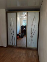 Двери купе с матовым зеркалом Альбина